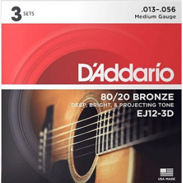 D'Addario EJ12-3D Bronze 80/20 13-56